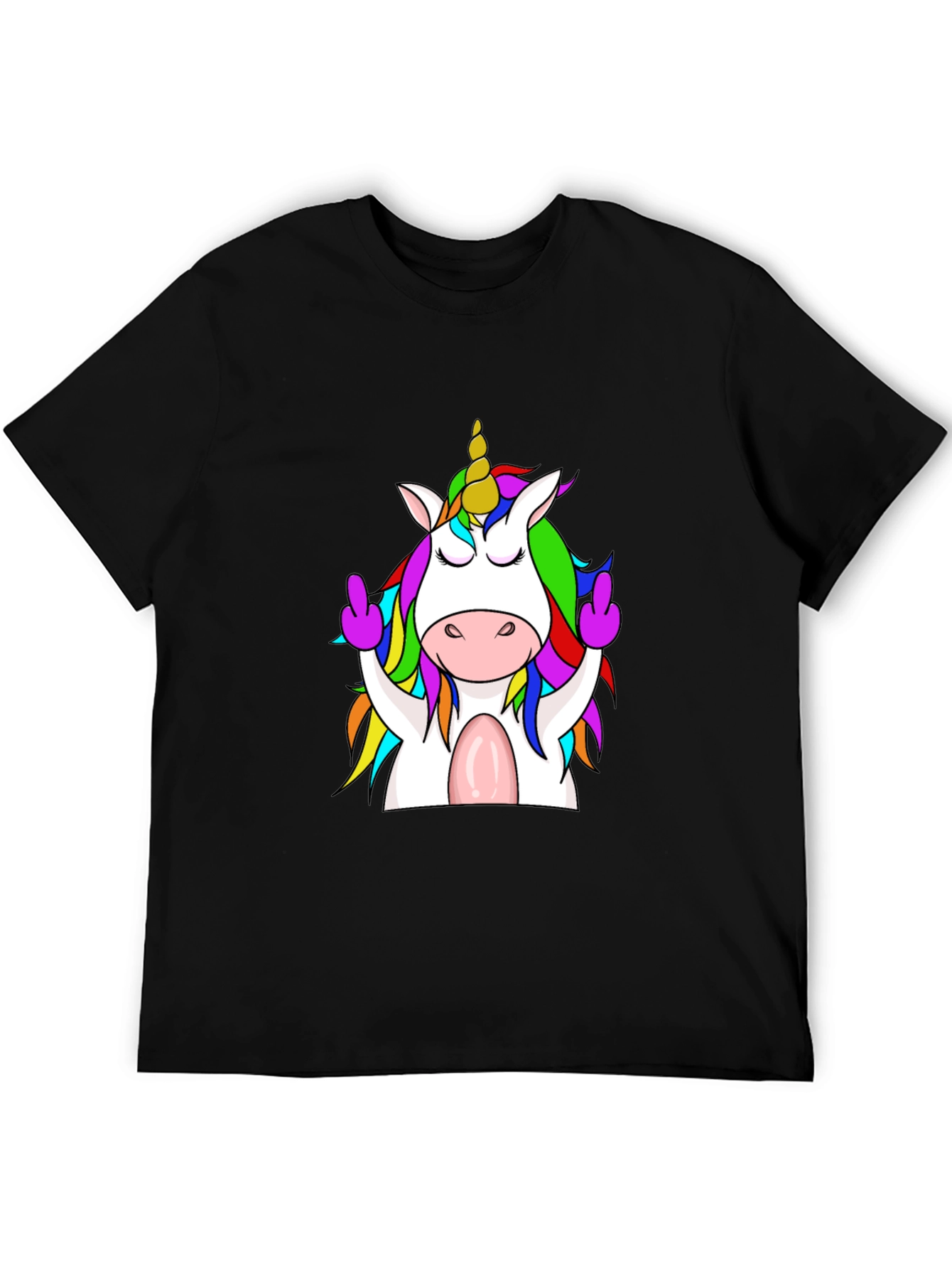 Funny Unicorn Graphic T-Shirt - Middle Finger Design