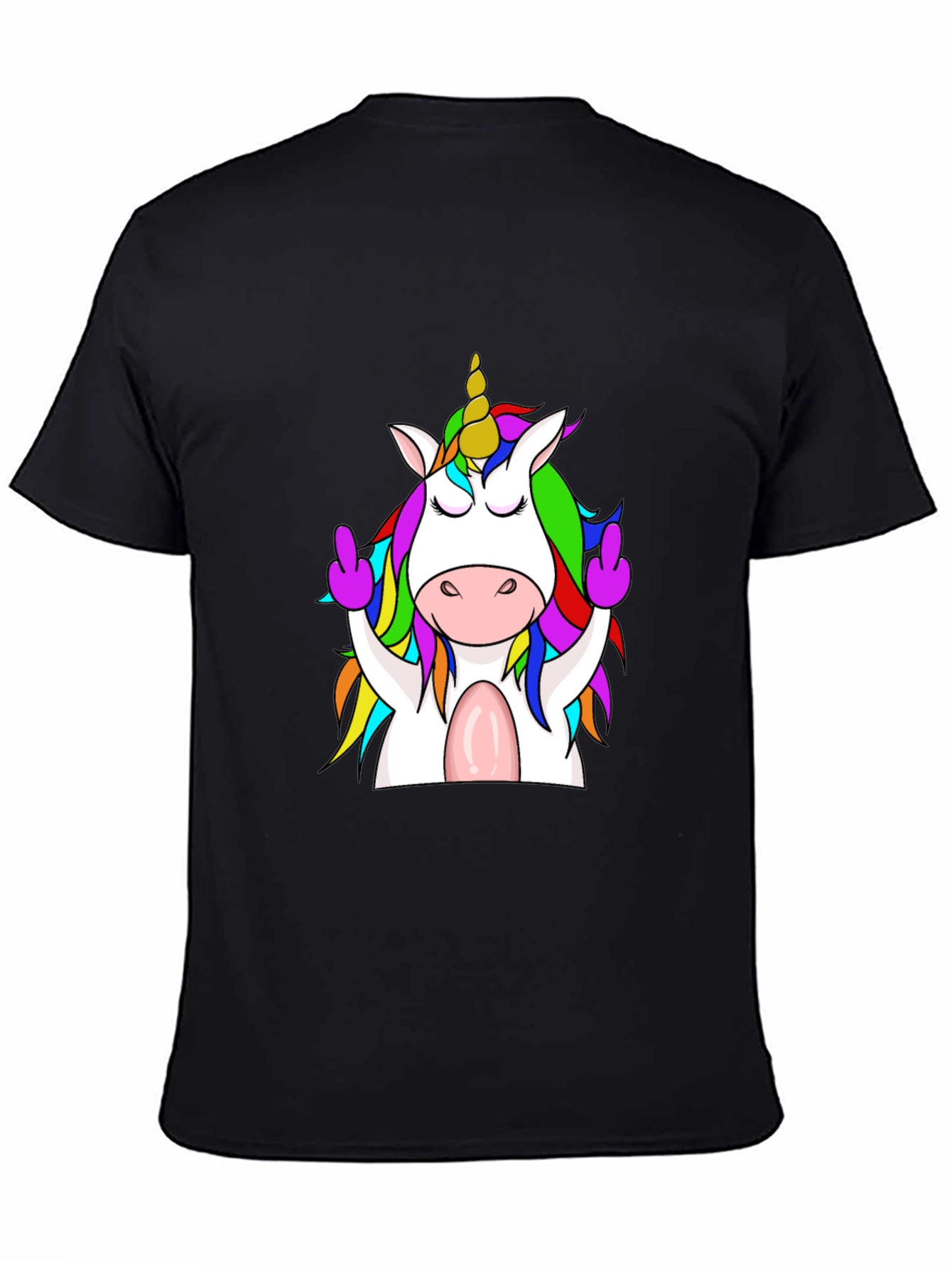Funny Unicorn Graphic T-Shirt - Middle Finger Design