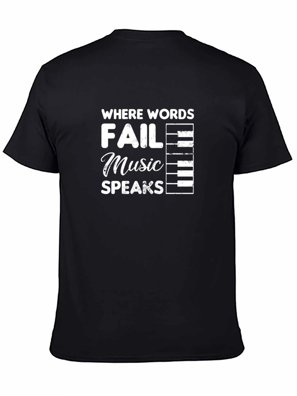 Music Speaks Mens Black T-Shirt