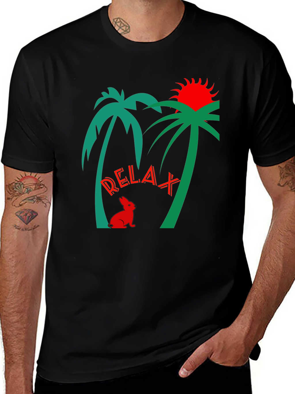 Relax Palm Tree Graphic T-Shirt