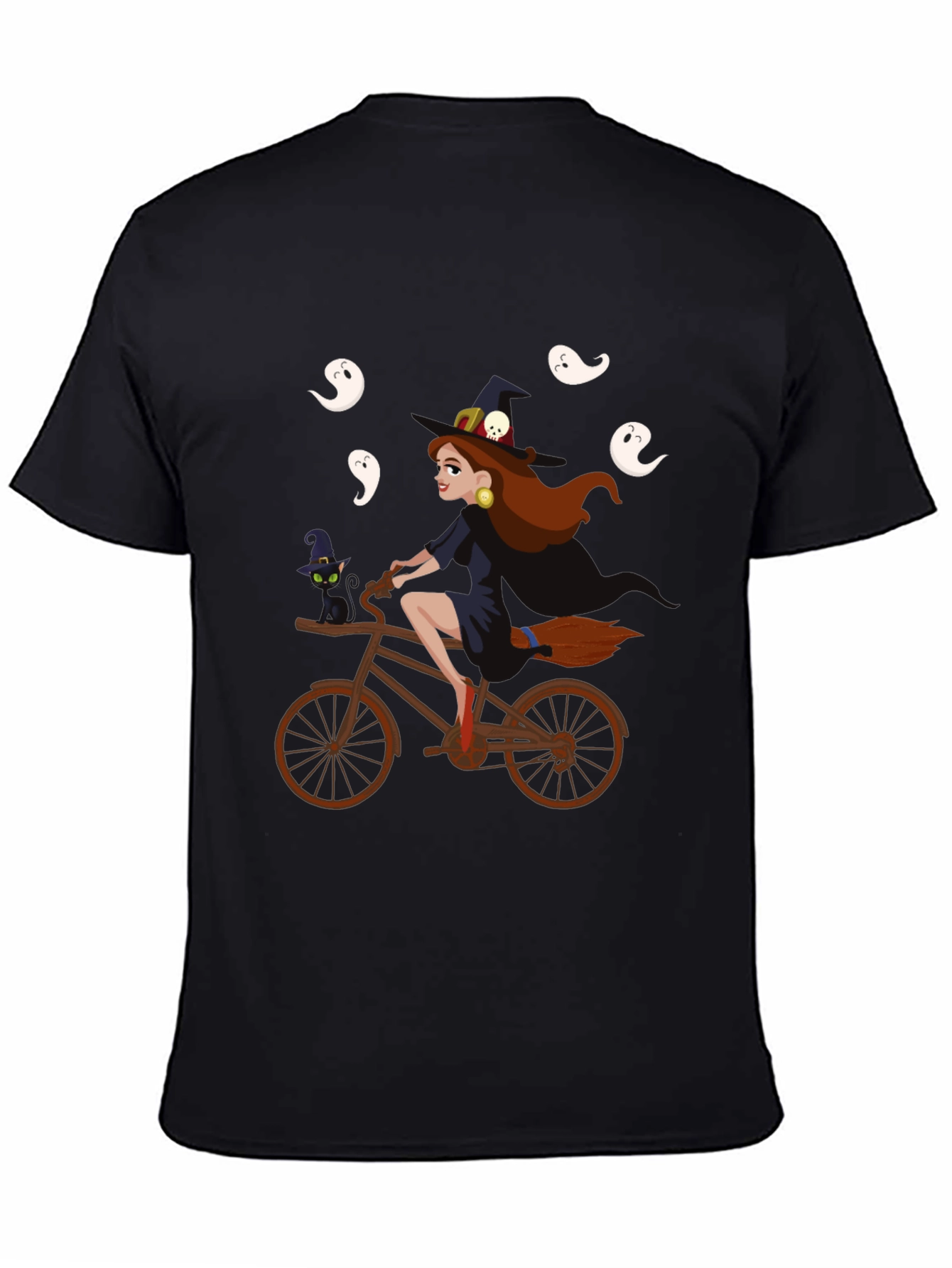 Witch on Bike Halloween T-Shirt