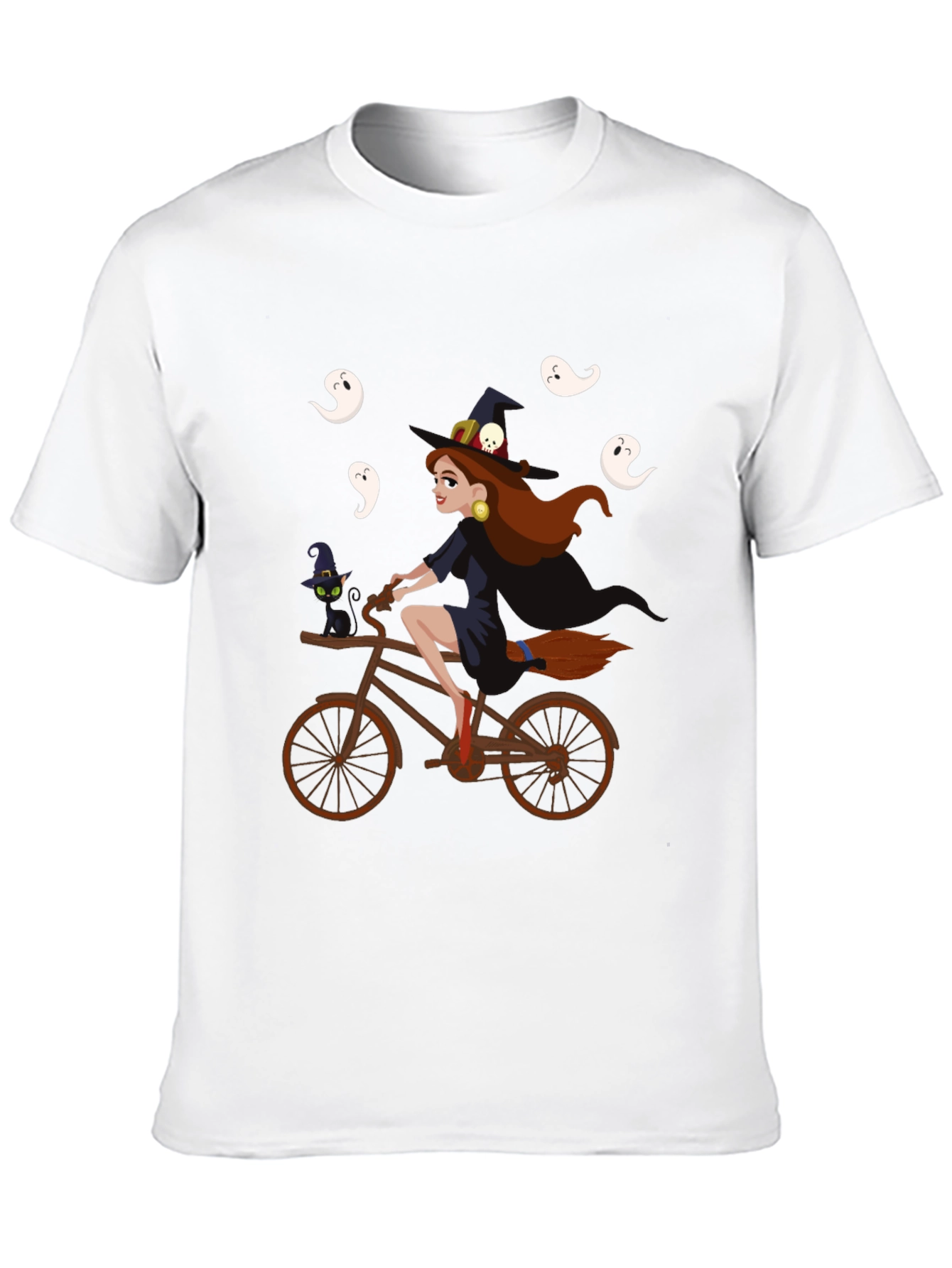Witch on Bike Halloween T-Shirt