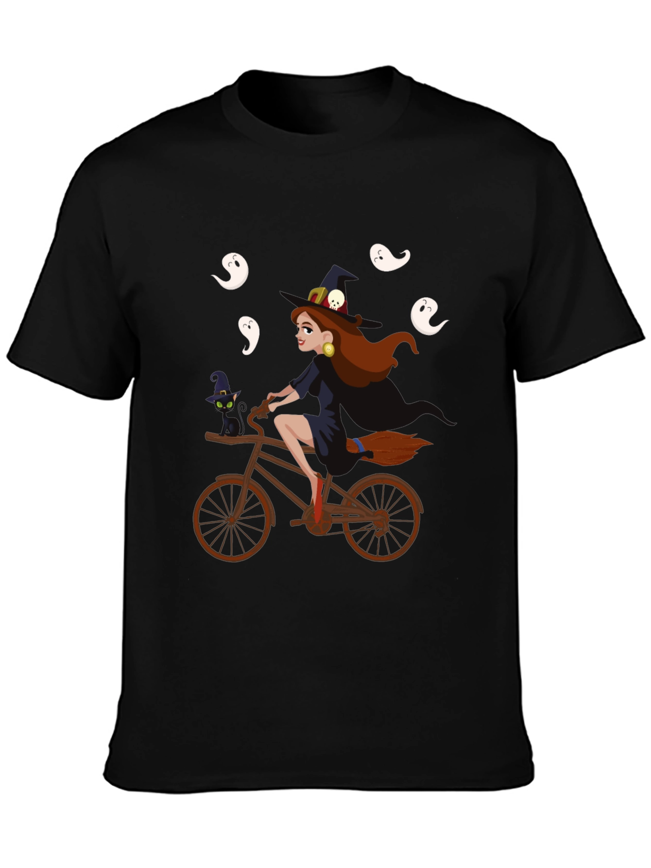 Witch on Bike Halloween T-Shirt