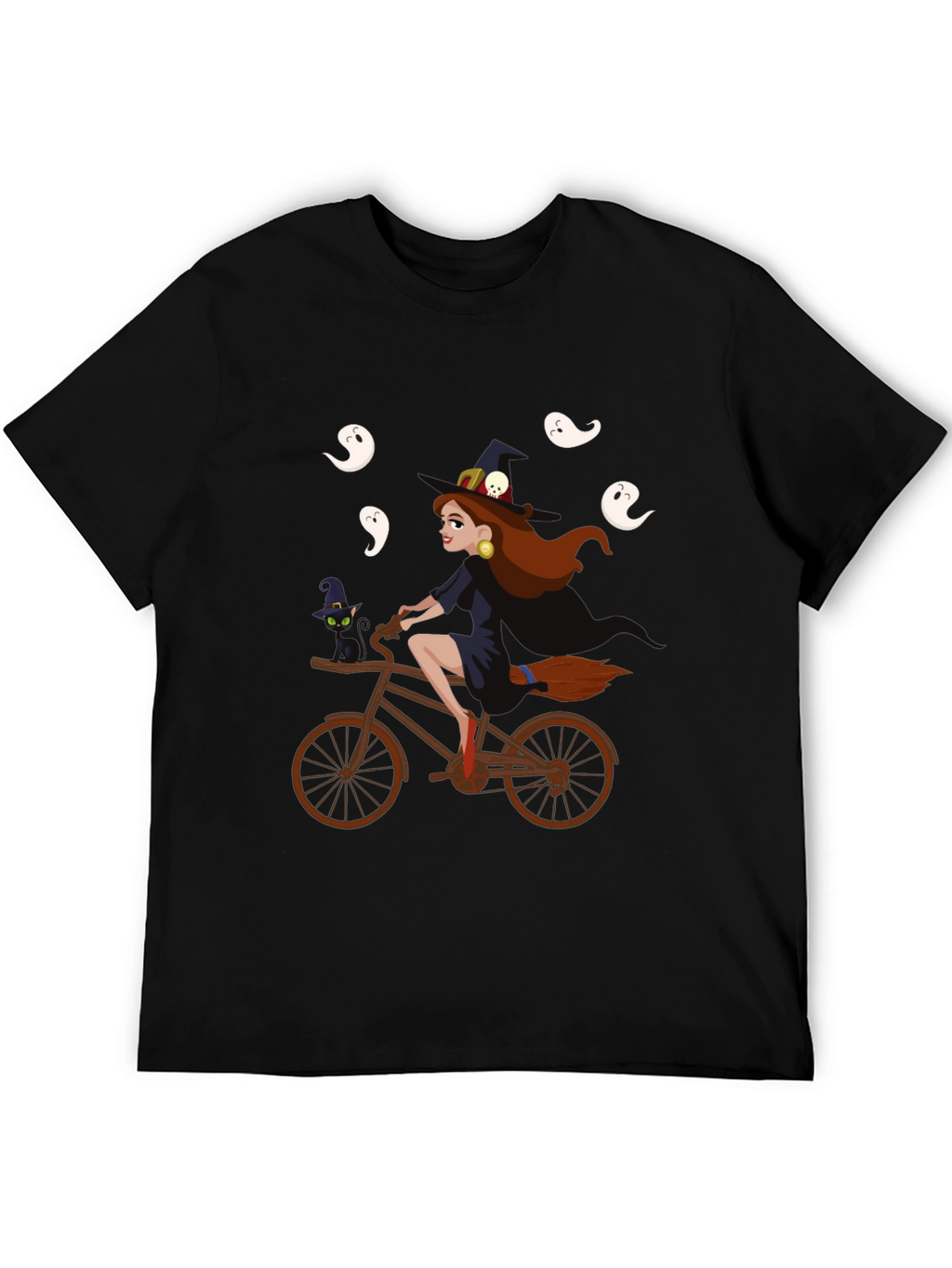 Witch on Bike Halloween T-Shirt