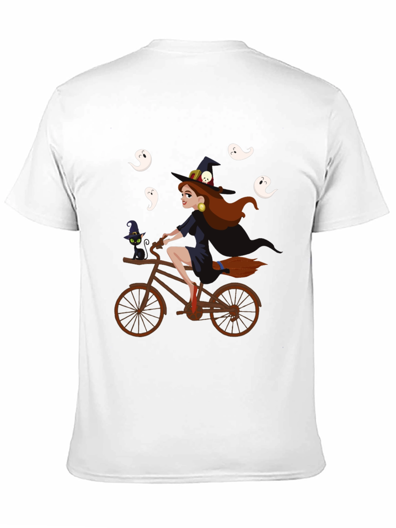 Witch on Bike Halloween T-Shirt