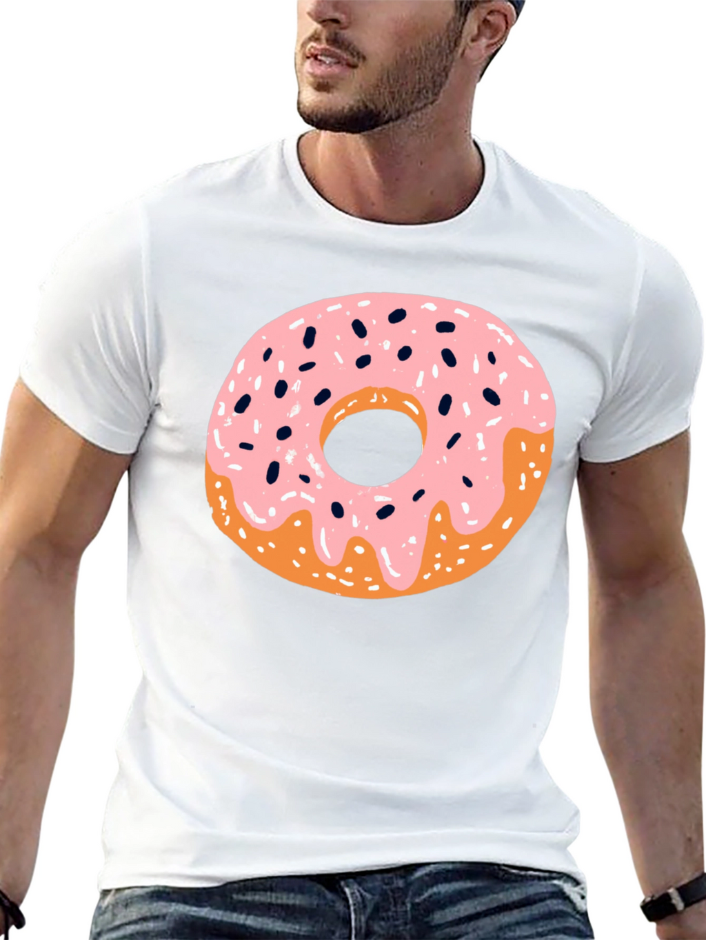 Donut Graphic Black T-Shirt - Casual Style