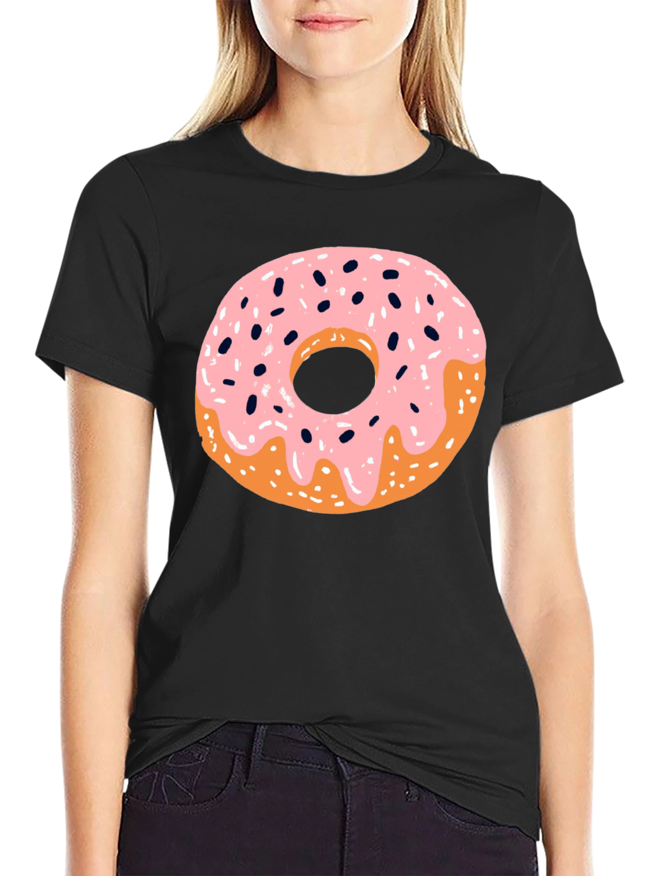 Donut Graphic Black T-Shirt - Casual Style