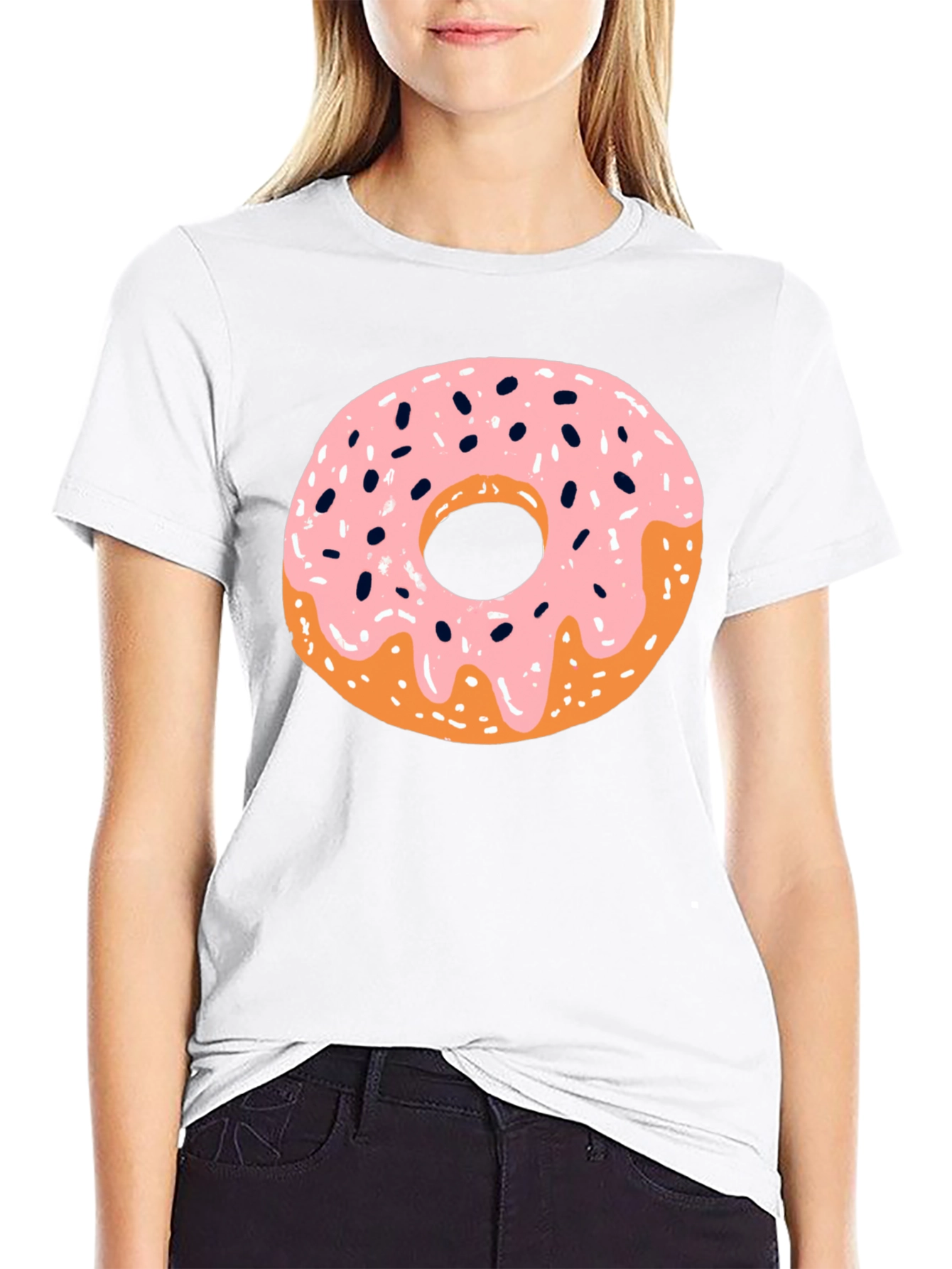 Donut Graphic Black T-Shirt - Casual Style