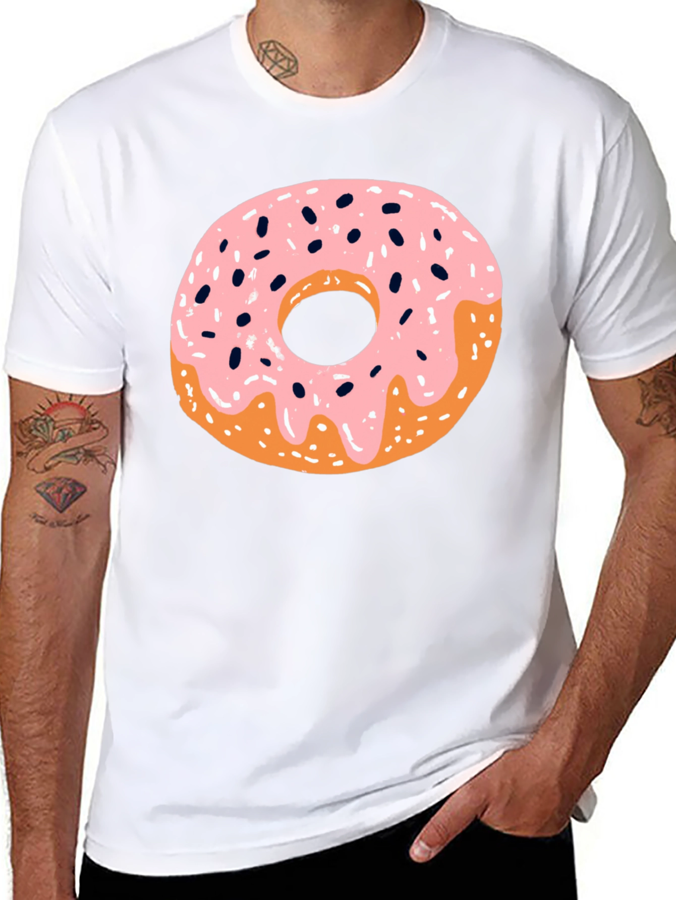 Donut Graphic Black T-Shirt - Casual Style