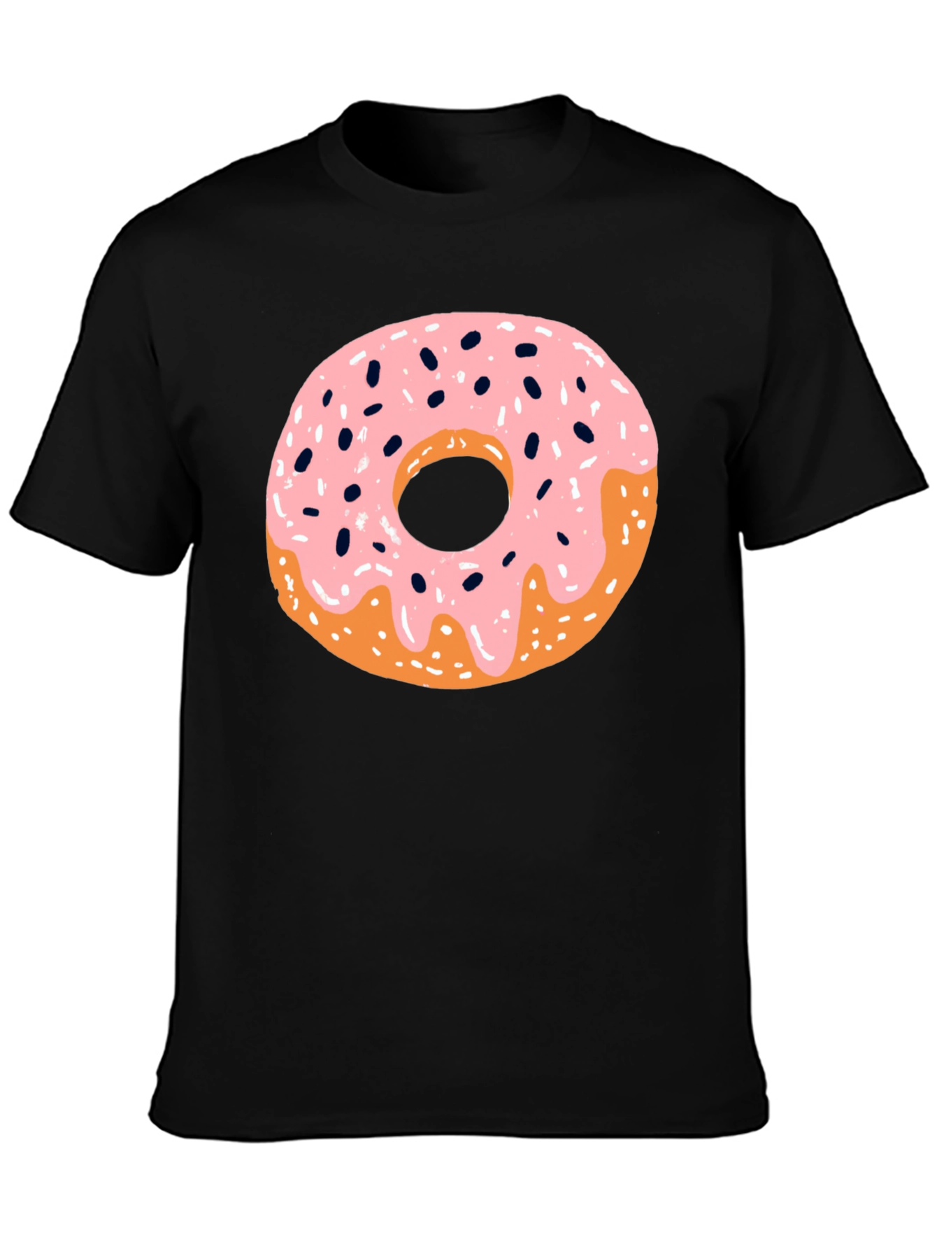 Donut Graphic Black T-Shirt - Casual Style