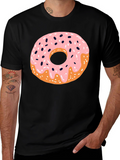 Donut Graphic Black T-Shirt - Casual Style
