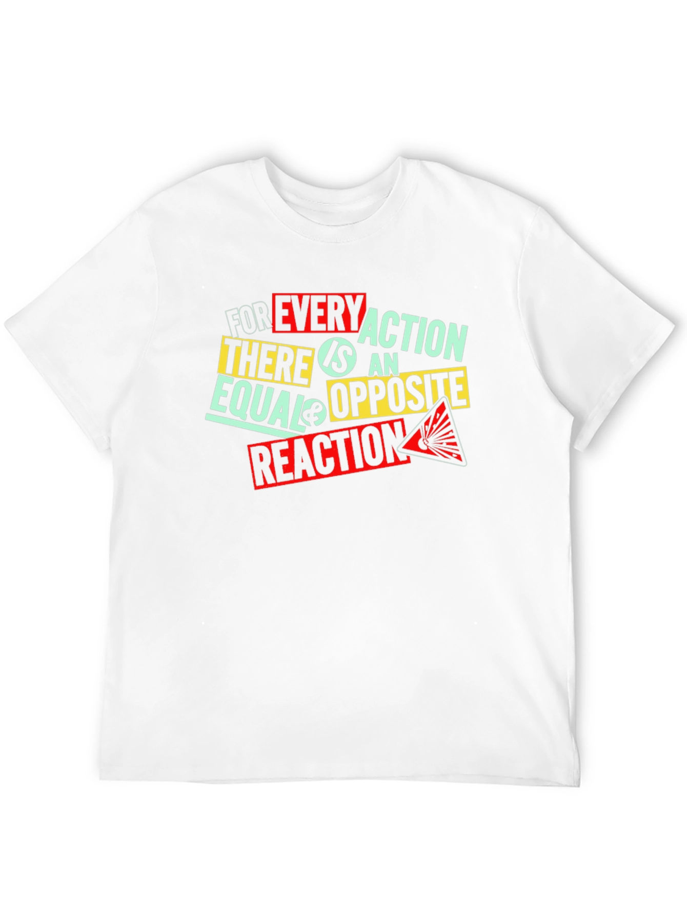 Every Action Reaction Graphic Print Black T-Shirt