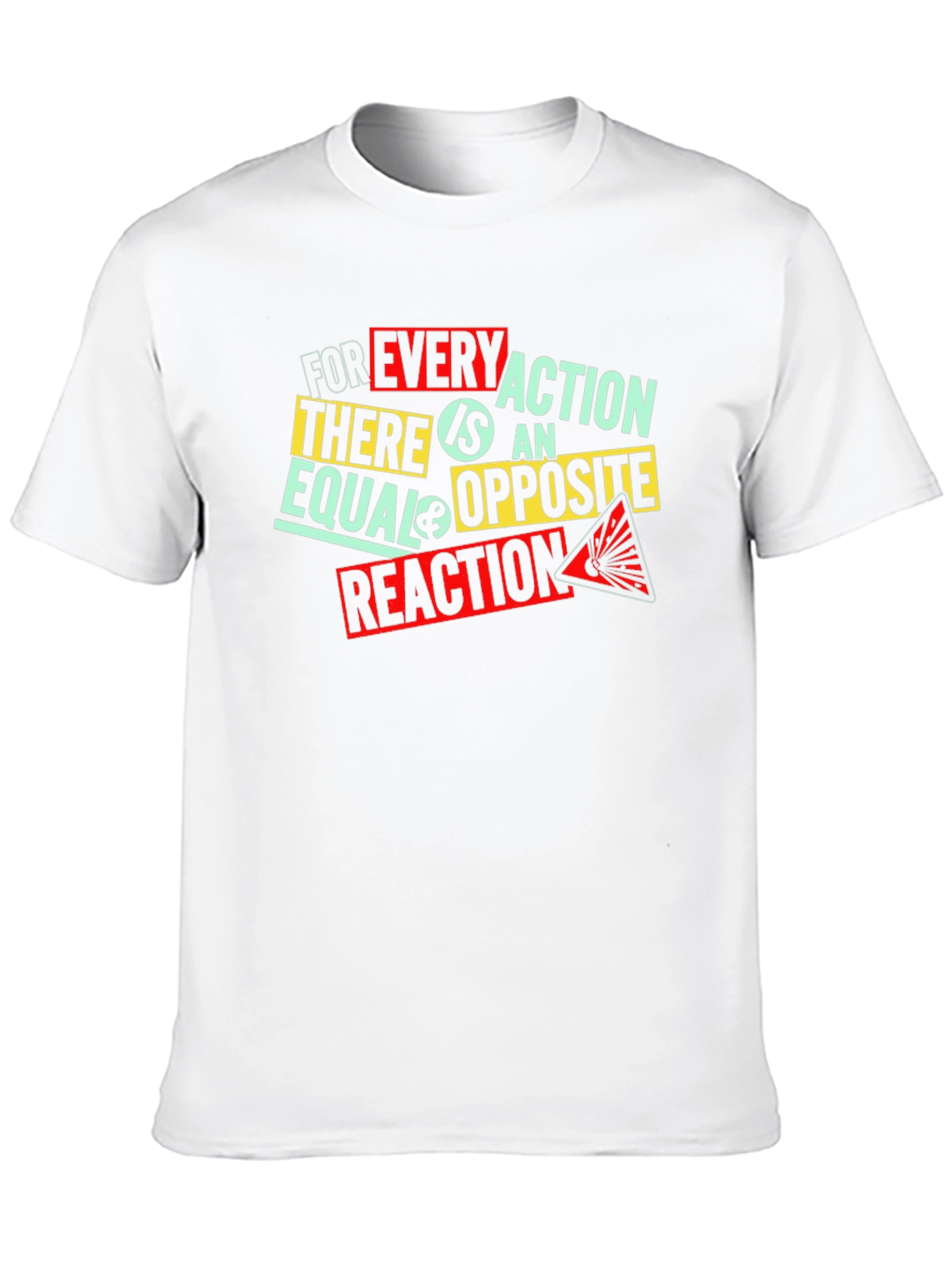 Every Action Reaction Graphic Print Black T-Shirt
