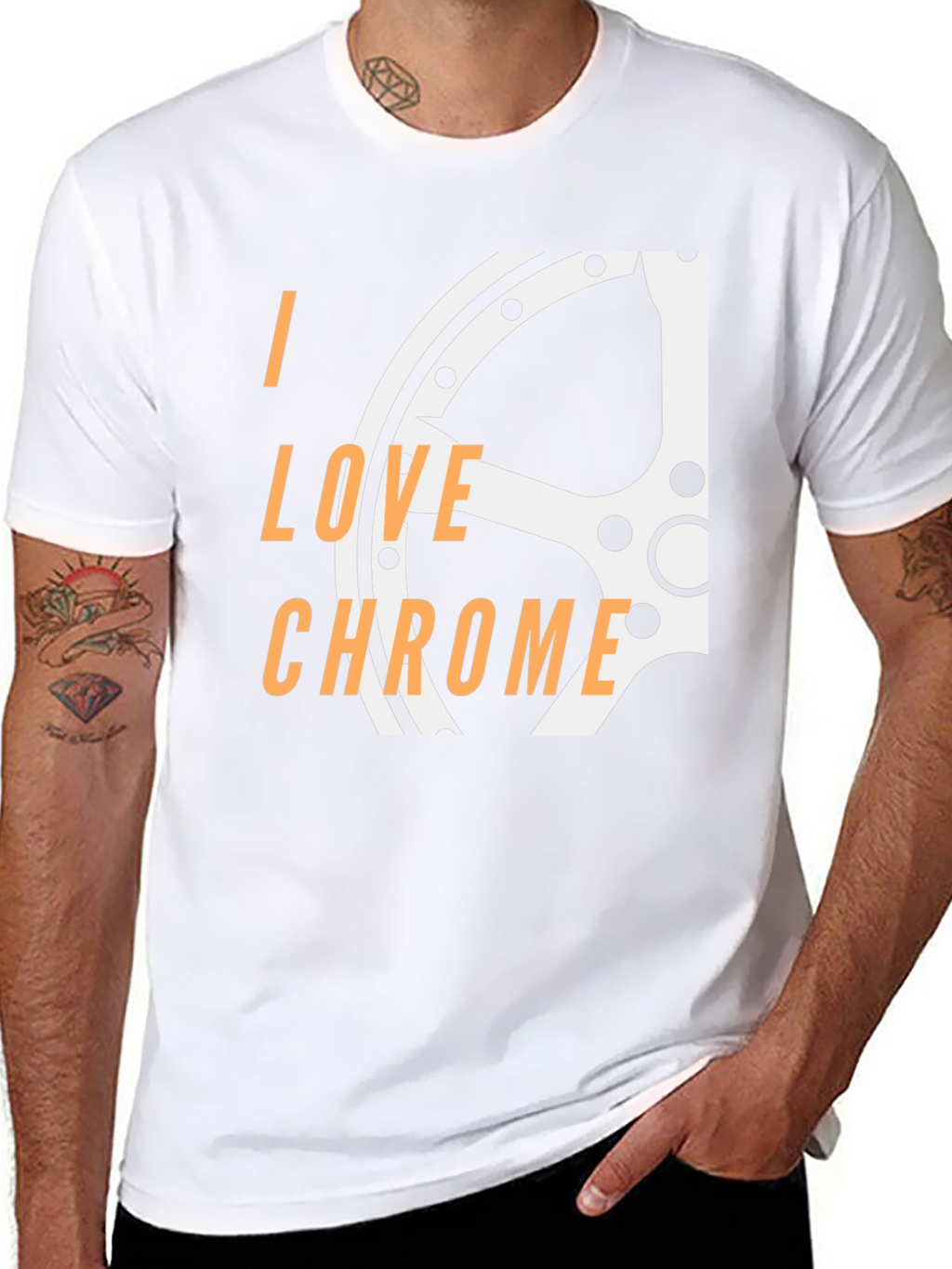 I Love Chrome Graphic Tee - Black Cotton Blend