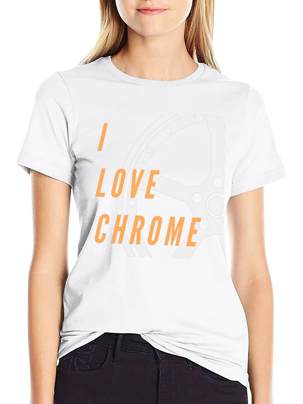 I Love Chrome Graphic Tee - Black Cotton Blend