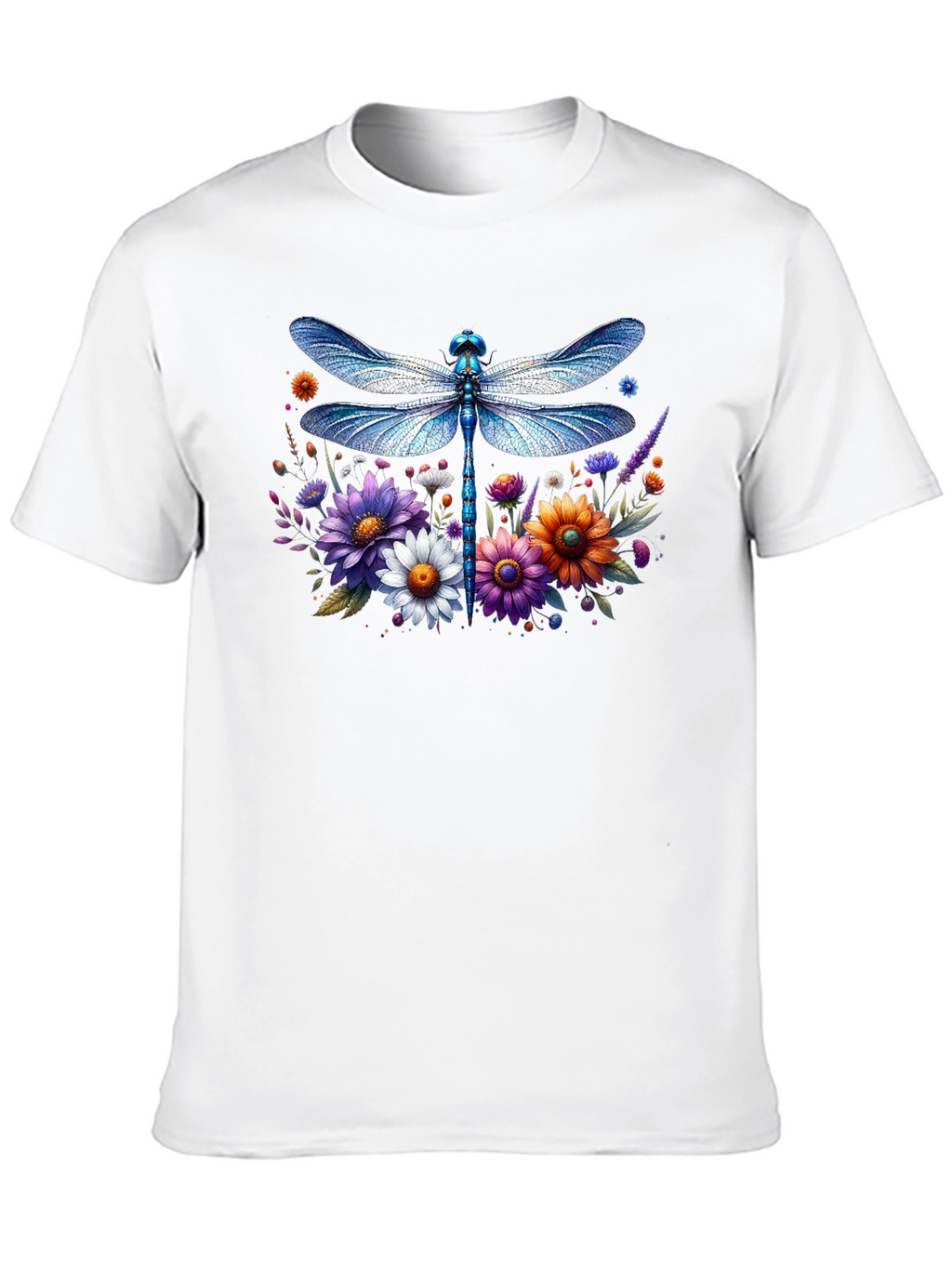 Dragonfly Floral Graphic T-Shirt