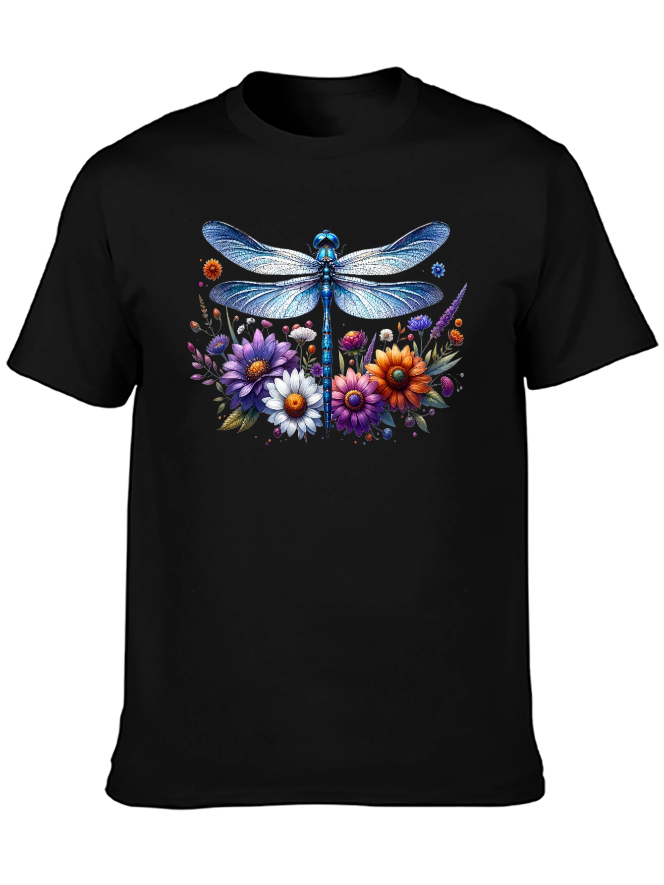 Dragonfly Floral Graphic T-Shirt