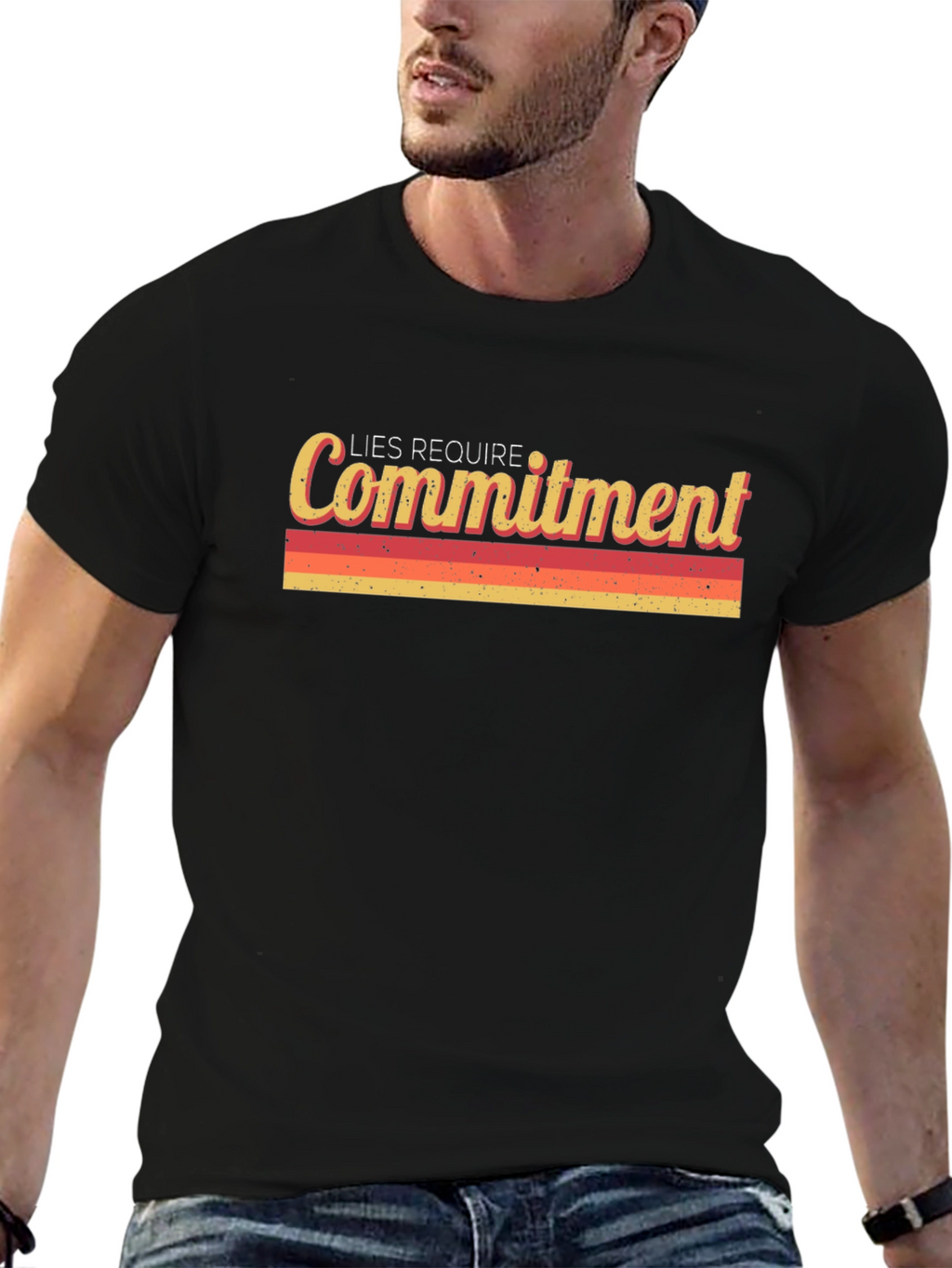 Lies Require Commitment Graphic Tee - Retro Style