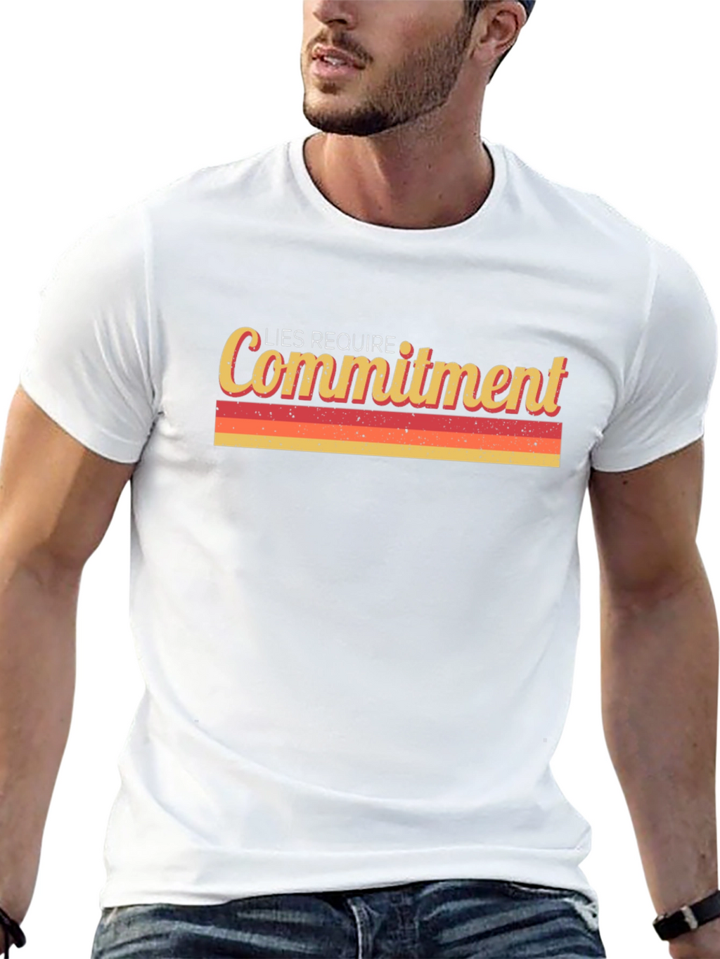 Lies Require Commitment Graphic Tee - Retro Style