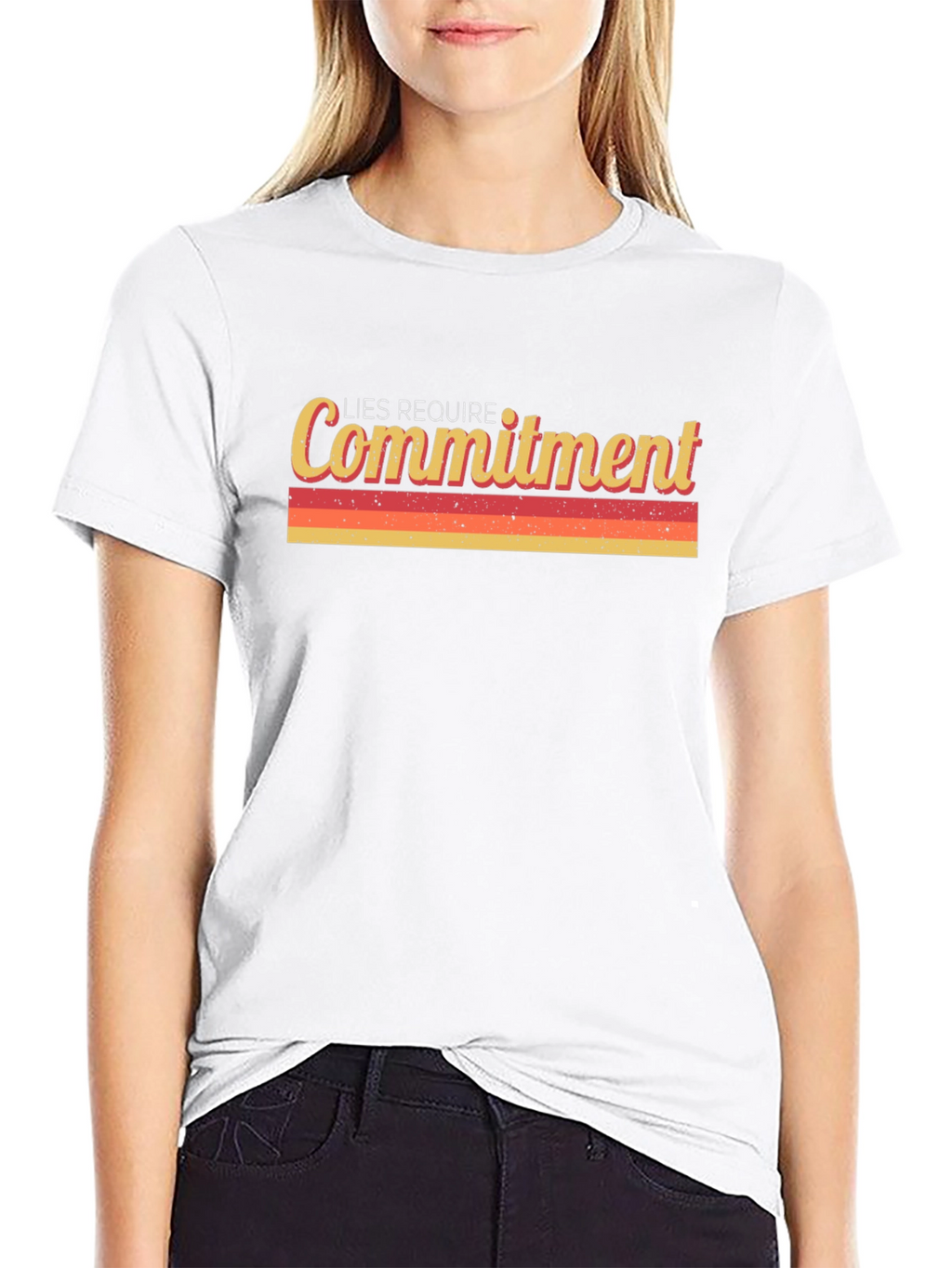 Lies Require Commitment Graphic Tee - Retro Style