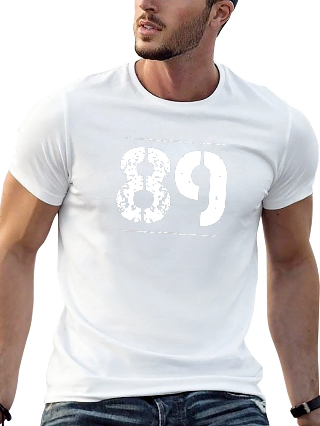 89 Graphic T-Shirt - Black Cotton Blend Tee