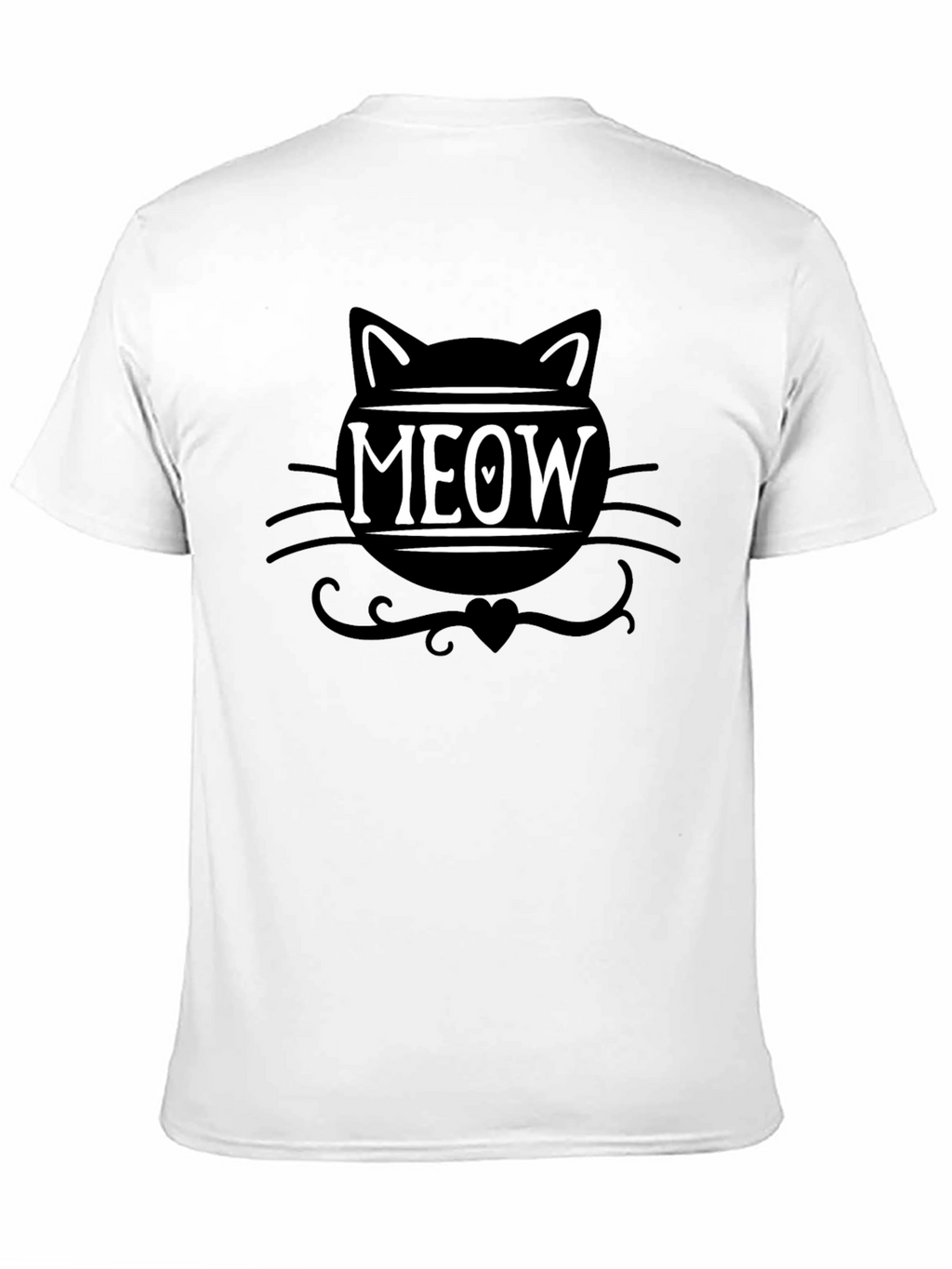 Meow Cat Graphic Tee - Trendy Black T-Shirt