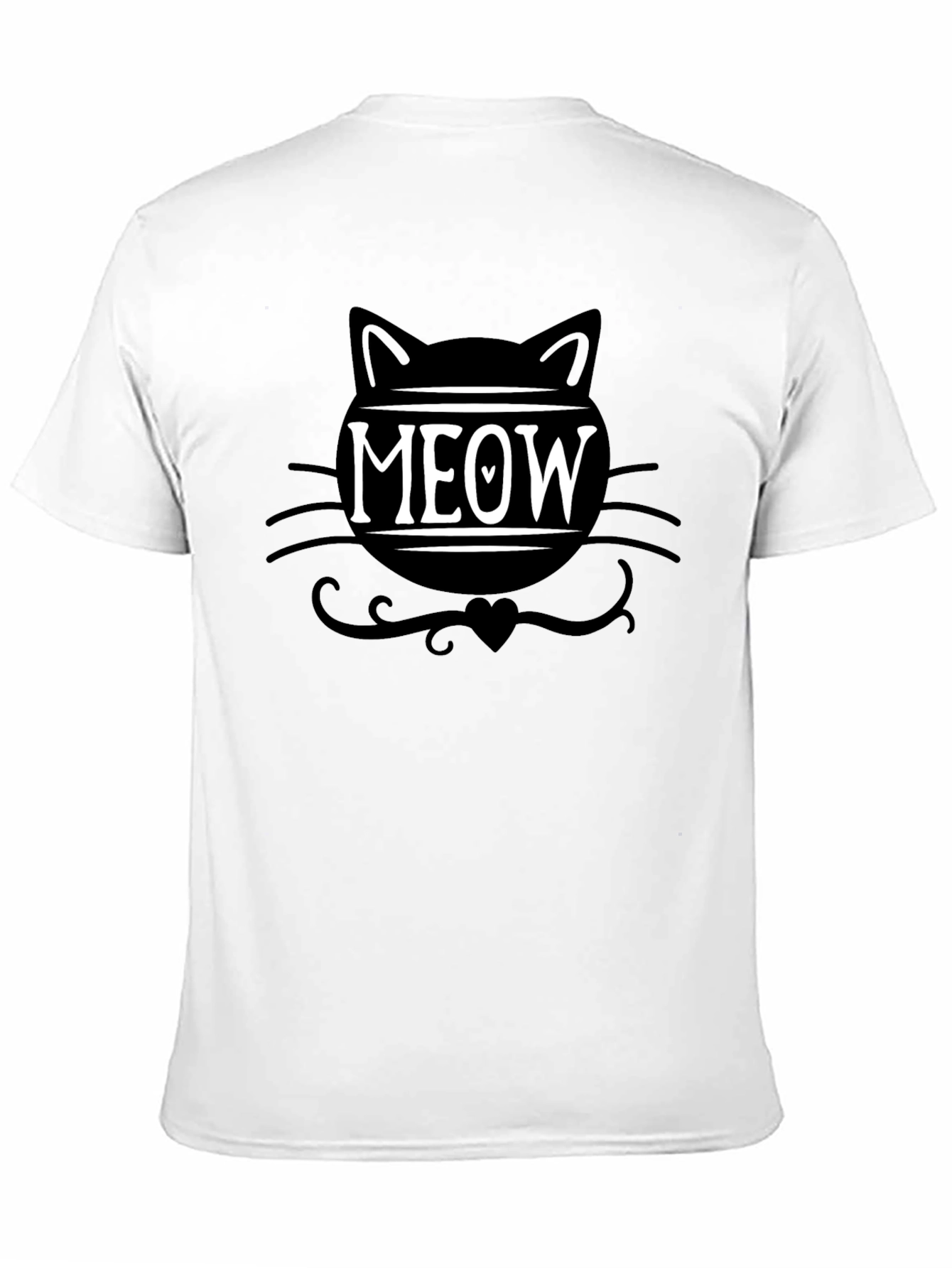 Meow Cat Graphic Tee - Trendy Black T-Shirt