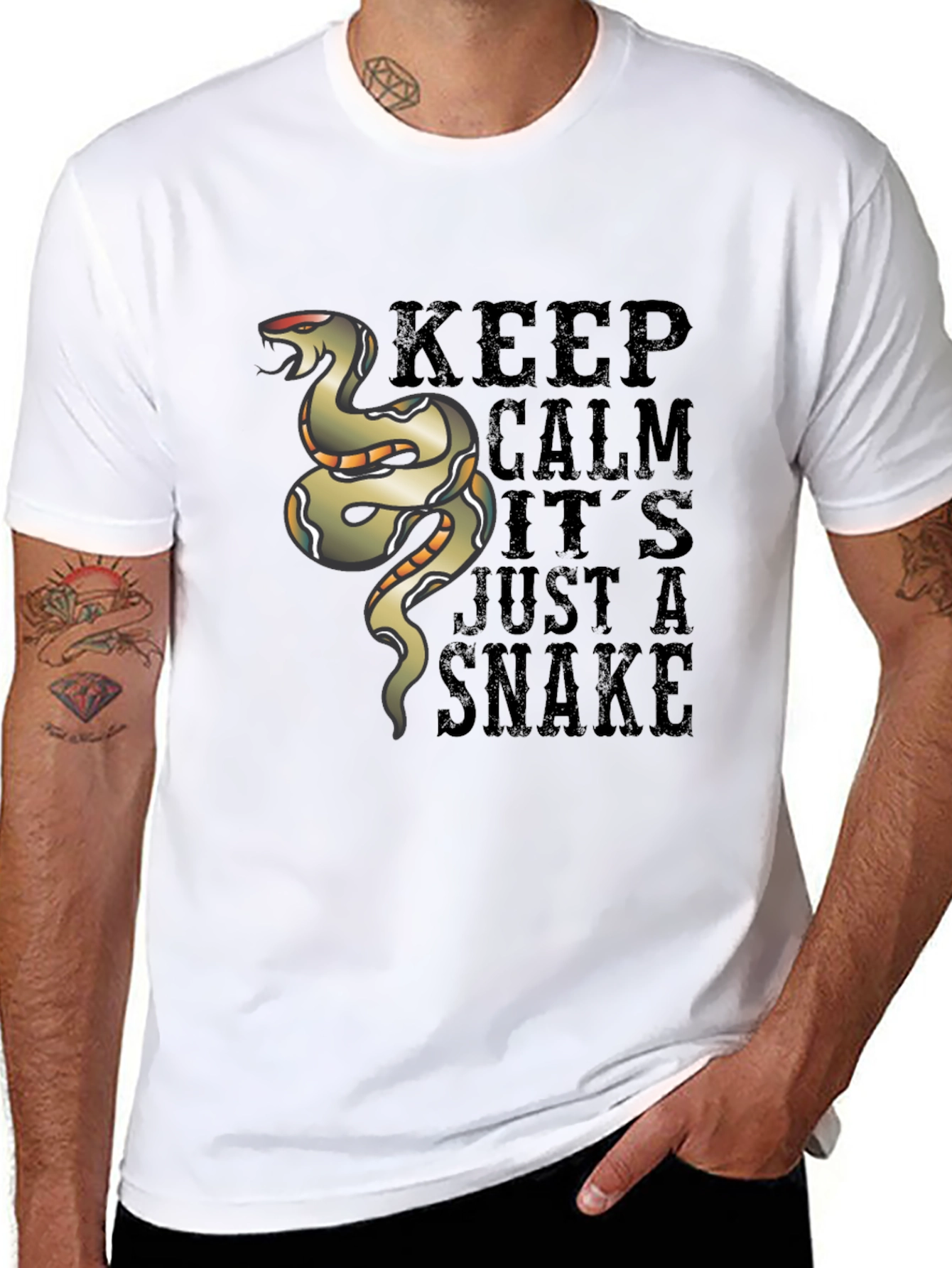 Keep Calm Snake Graphic T-Shirt