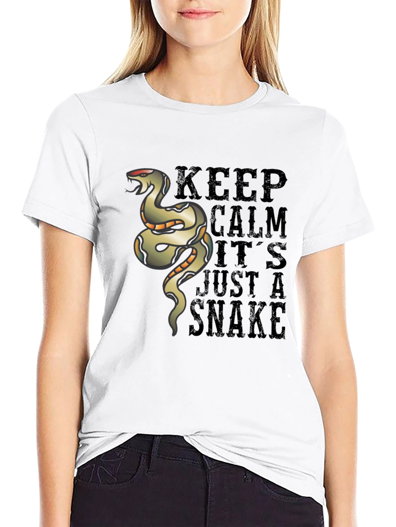 Keep Calm Snake Graphic T-Shirt