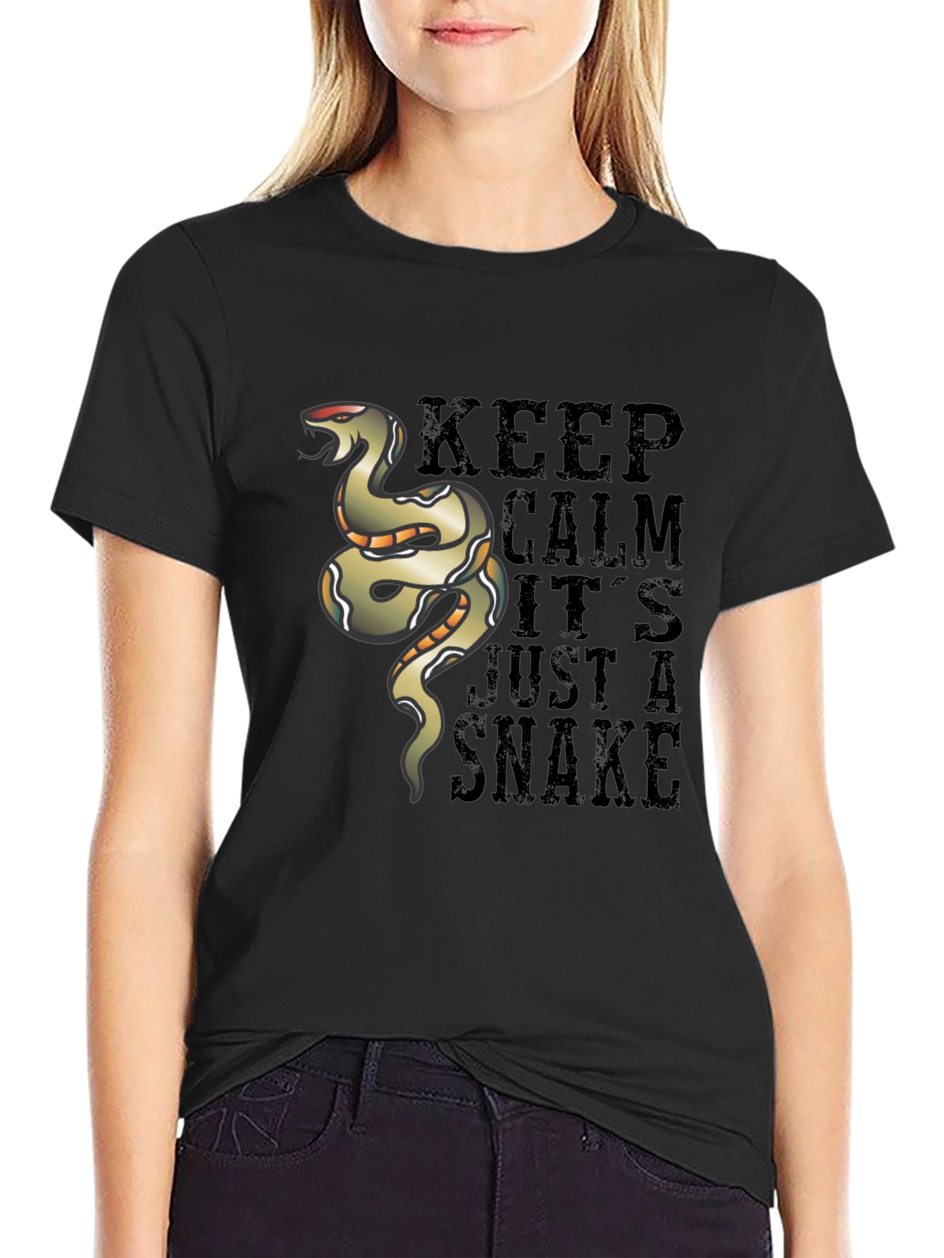 Keep Calm Snake Graphic T-Shirt