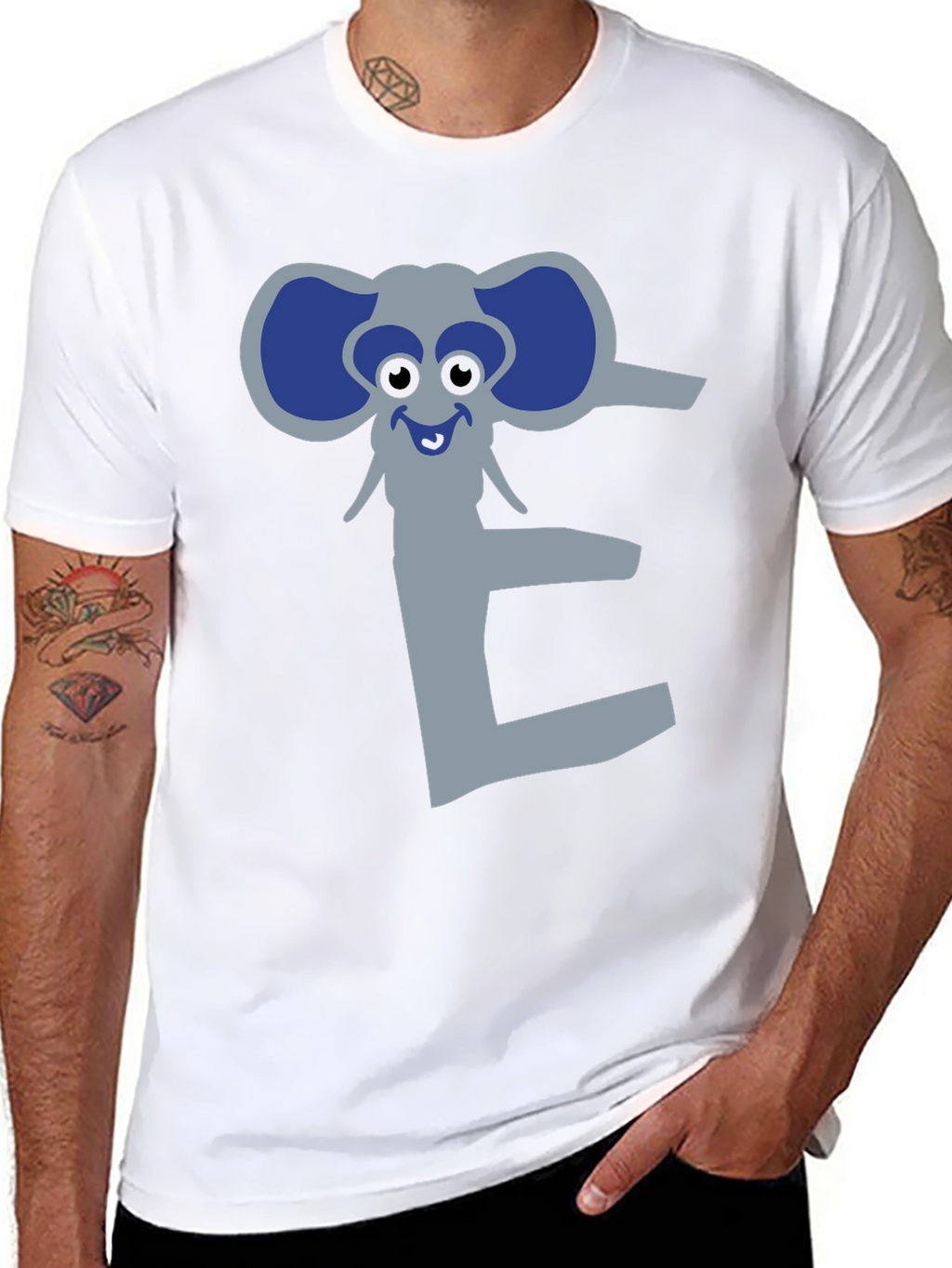 Elephant Letter E Graphic Print Tee