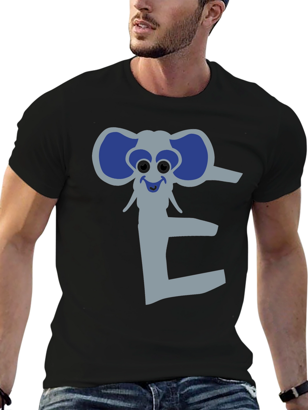 Elephant Letter E Graphic Print Tee