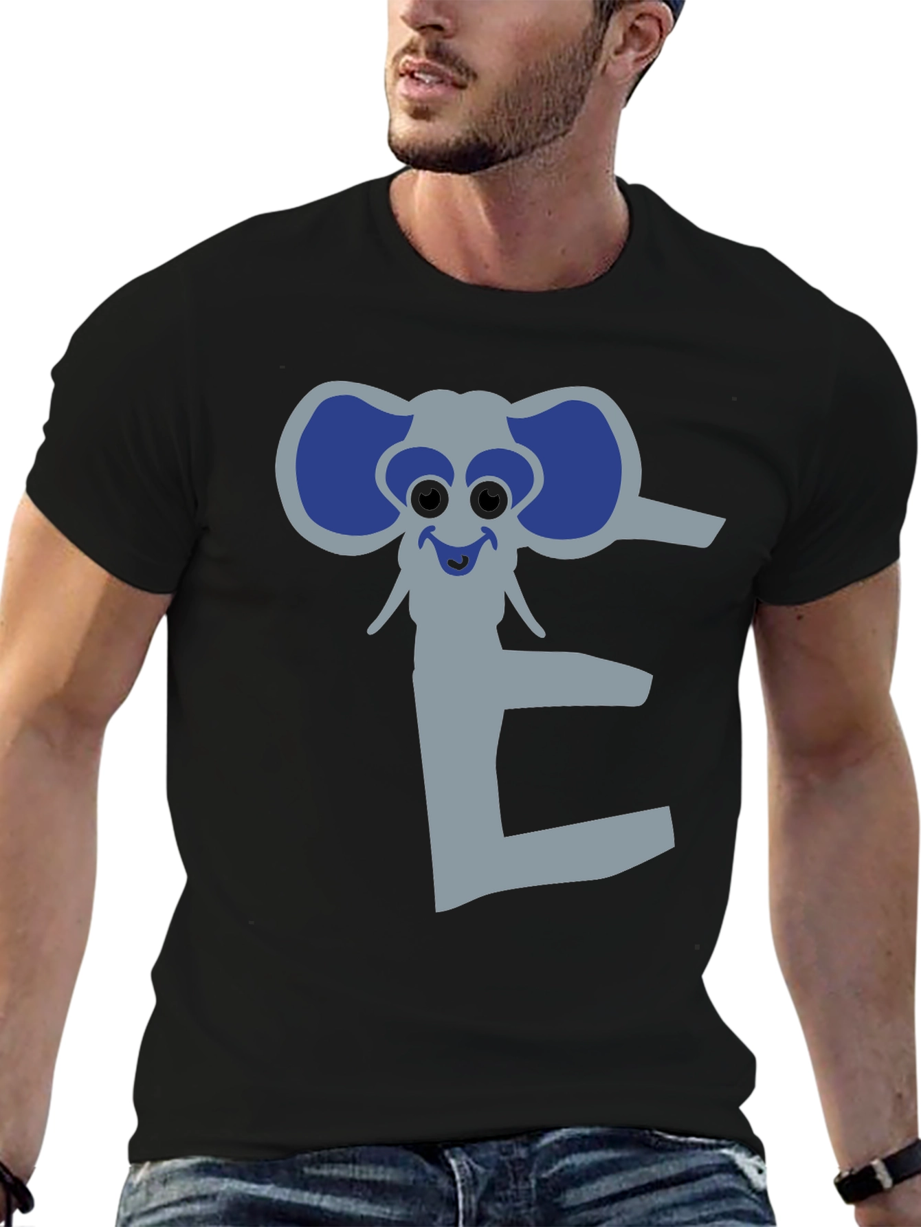 Elephant Letter E Graphic Print Tee