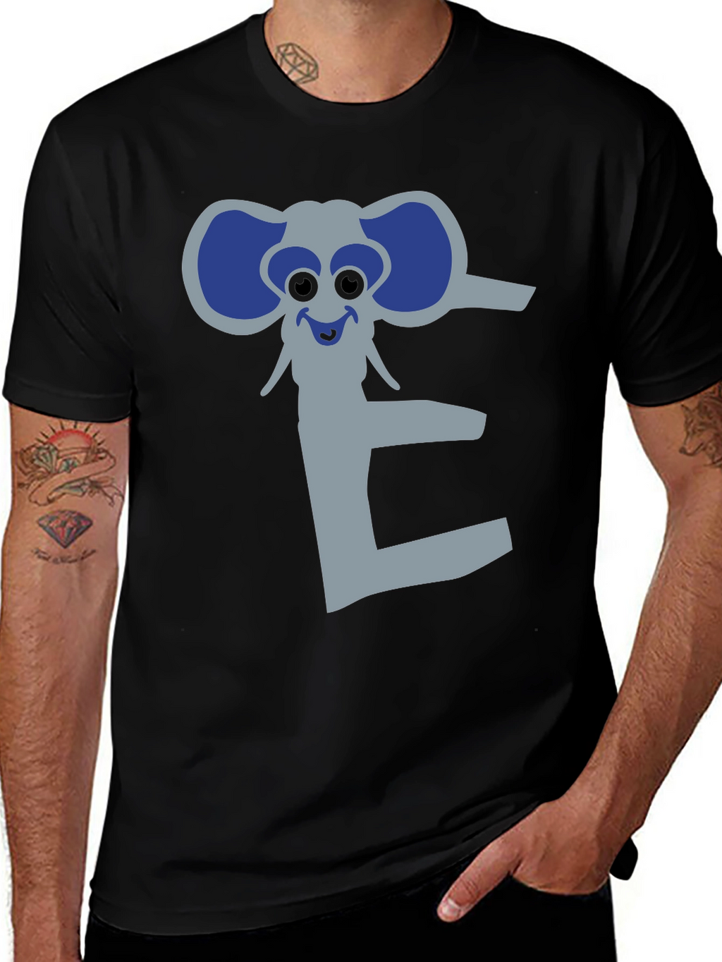 Elephant Letter E Graphic Print Tee