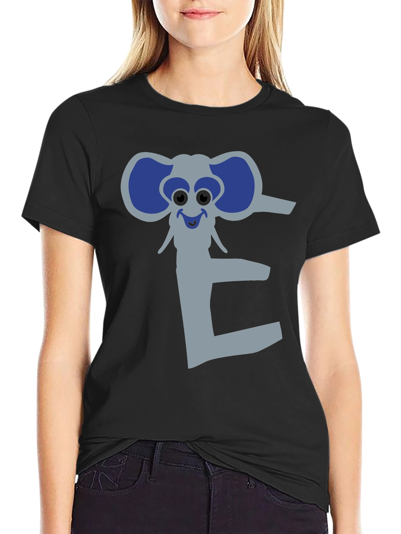 Elephant Letter E Graphic Print Tee