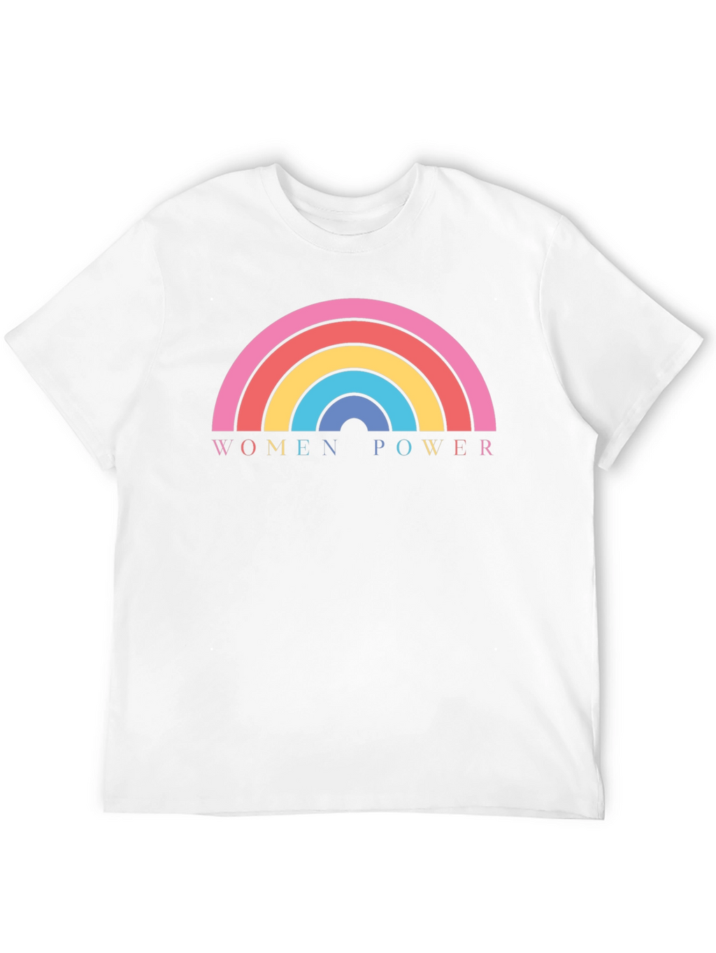 Women Power Rainbow Graphic Tee - Black