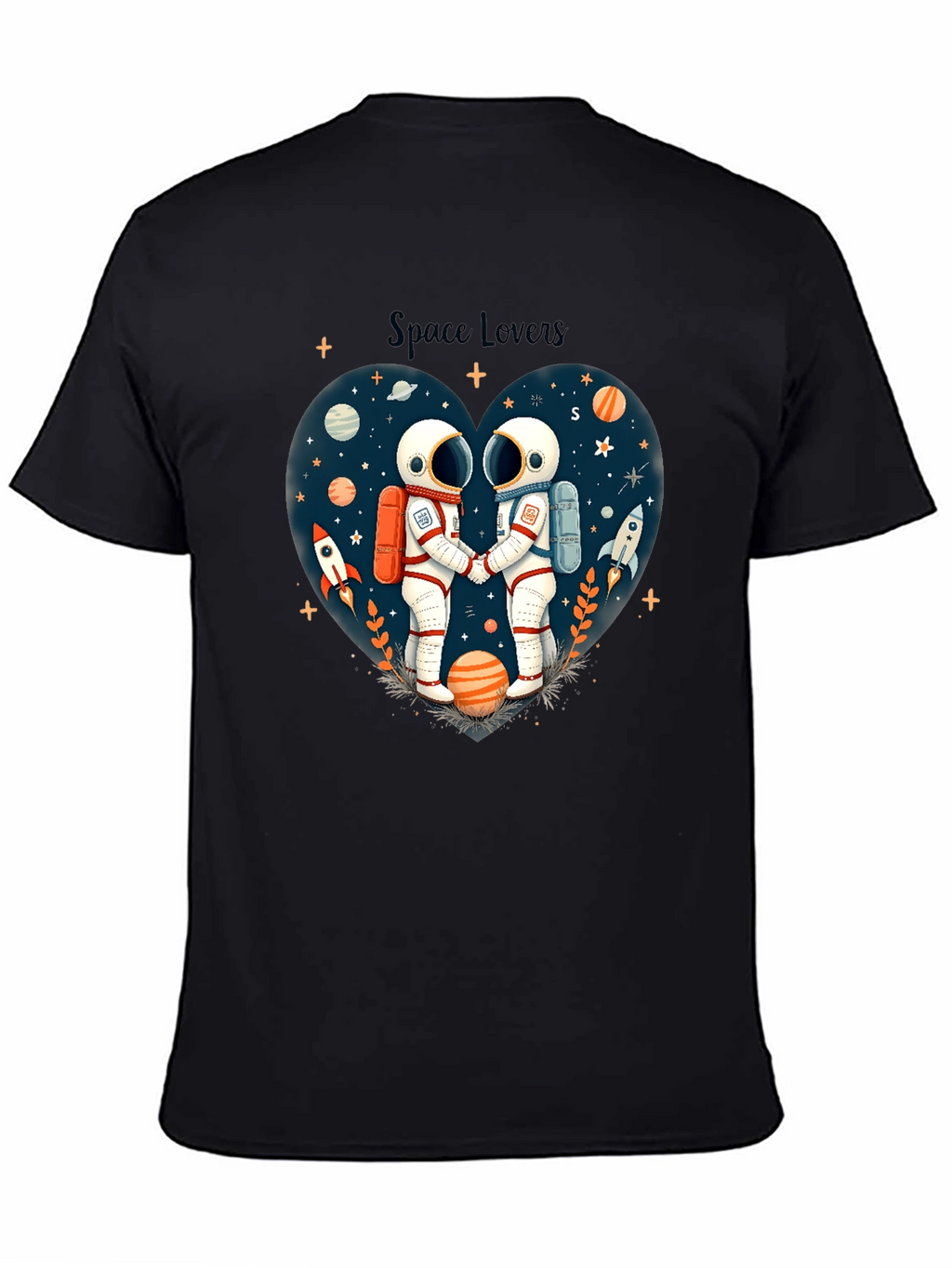 Space Lovers Graphic Tee - Unisex Astronaut Design