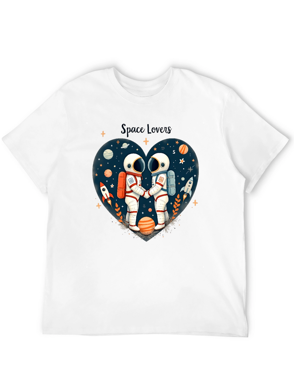 Space Lovers Graphic Tee - Unisex Astronaut Design