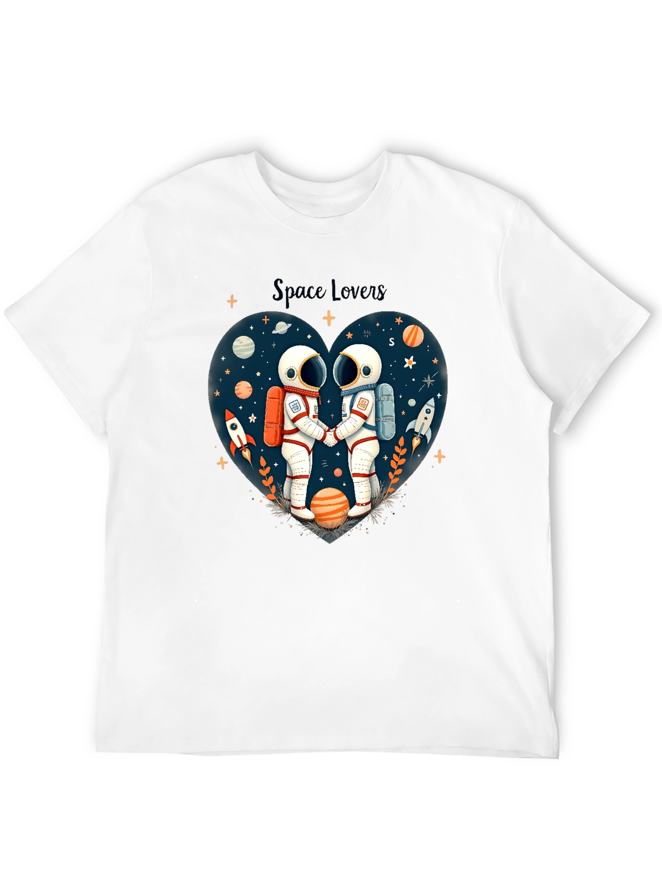 Space Lovers Graphic Tee - Unisex Astronaut Design