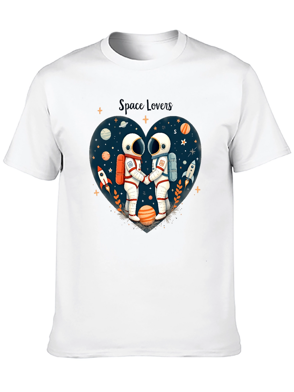 Space Lovers Graphic Tee - Unisex Astronaut Design
