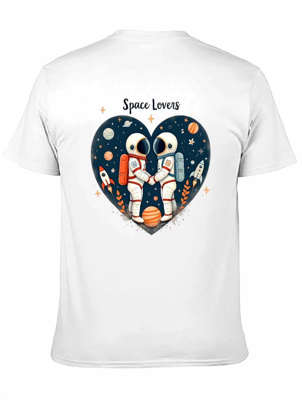 Space Lovers Graphic Tee - Unisex Astronaut Design