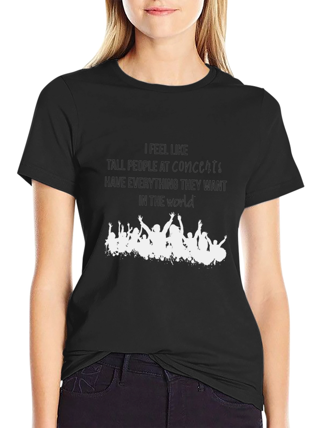 Concert Crowd T-Shirt - Tall People Humor Tee