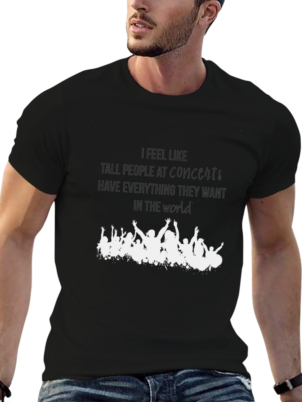 Concert Crowd T-Shirt - Tall People Humor Tee