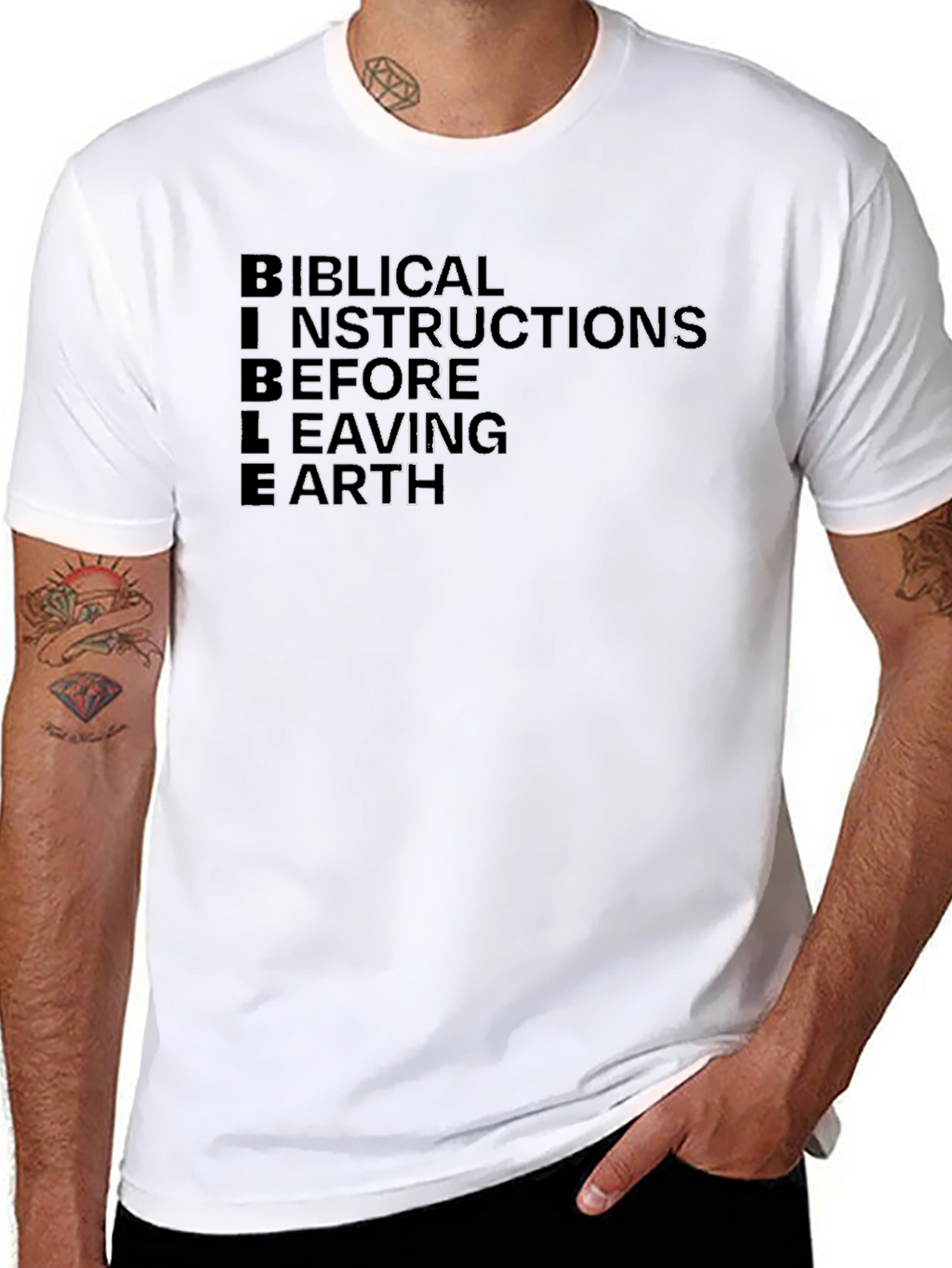 BIBLE Biblical Instructions Black T-Shirt