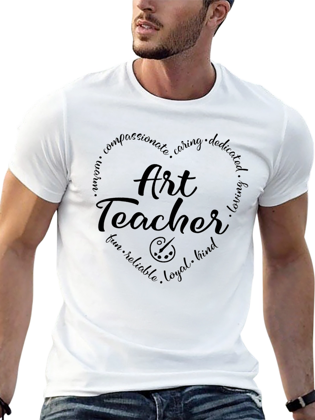 Art Teacher Heart Graphic Tee