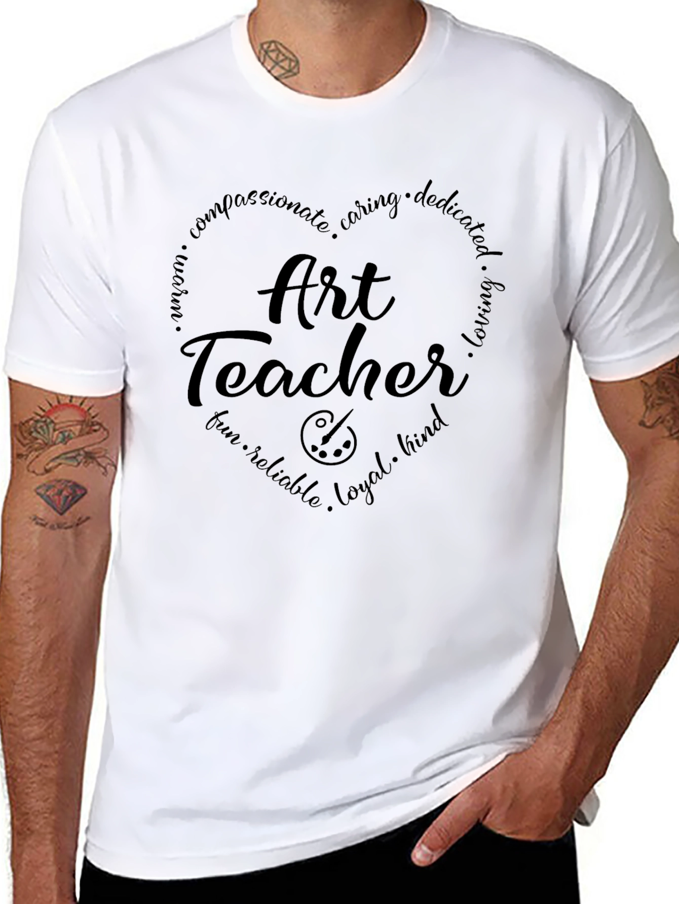 Art Teacher Heart Graphic Tee