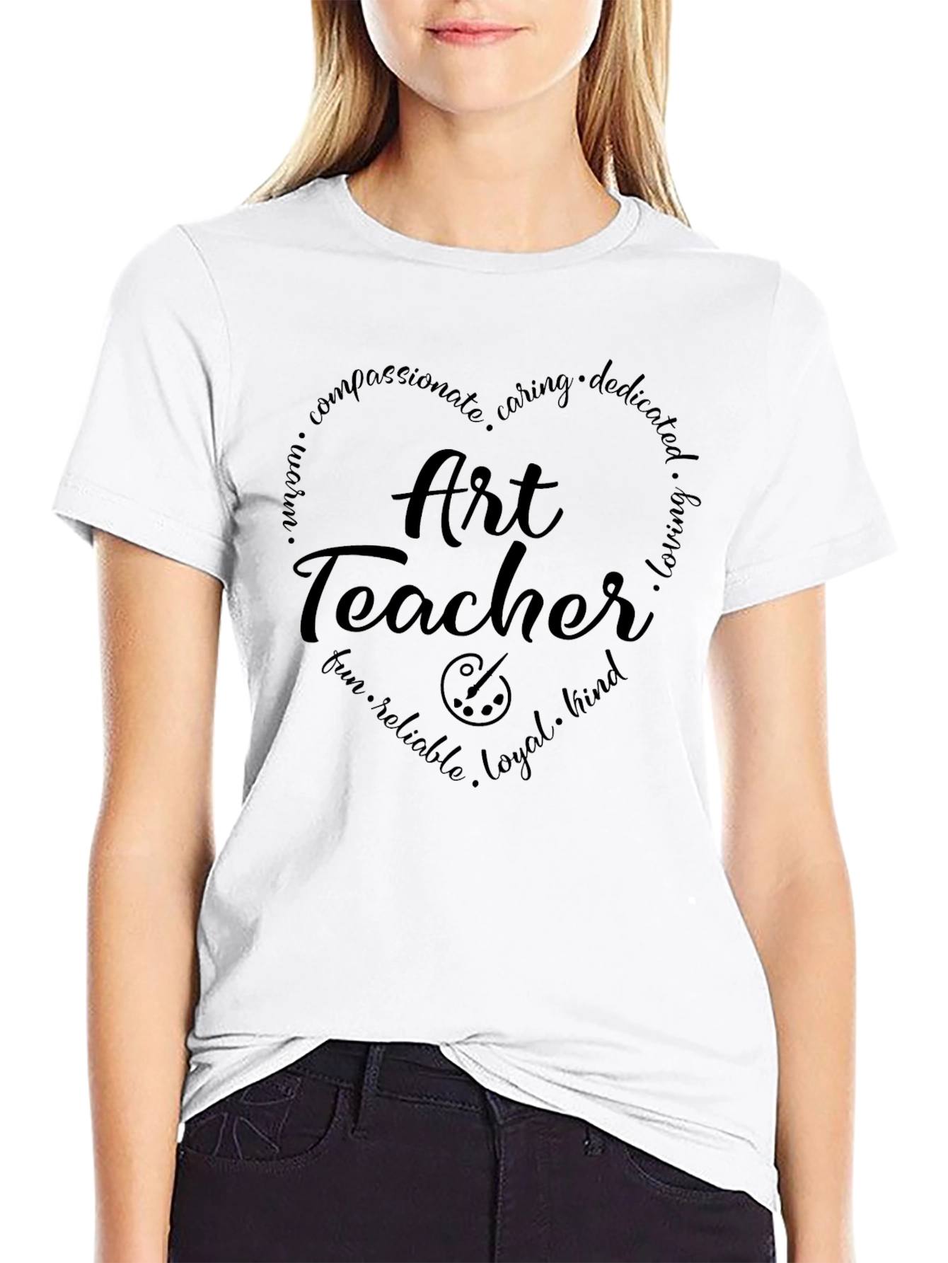 Art Teacher Heart Graphic Tee