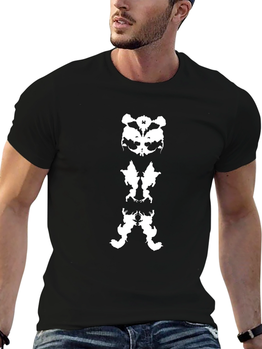 Rorschach Inkblot Graphic Tee - Black Cotton Blend