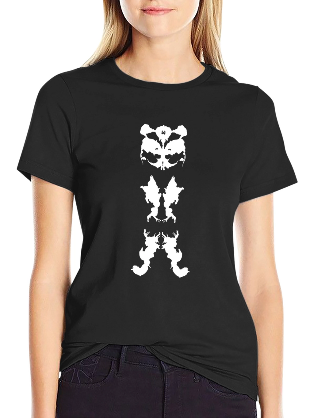 Rorschach Inkblot Graphic Tee - Black Cotton Blend