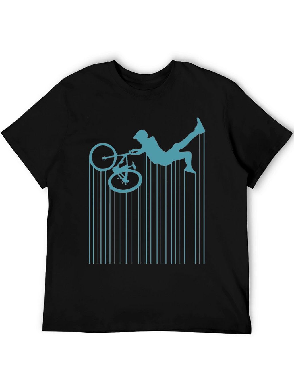 BMX Rider Graphic Tee - Black Cotton Shirt